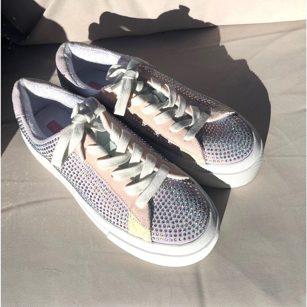 NWT Copper Key  Rosa Rhinestone Colorblock Platform Lace Up Low Top Sneakers 7 M - Picture 7 of 13